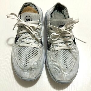 Nike Free RN Flyknit Sneakers - Women’s Size 7 White/Gray - Lightweight & Comfy